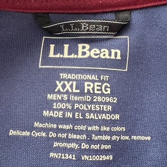 LL Bean Mens Pullover Burgundy Fleece Sweater Traditional Fit Size XXL REG - Picture 4 of 5